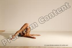 Nude Gymnastic poses Woman White Moving poses Slim long brown Dynamic poses Pinup